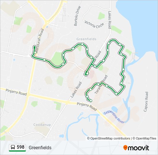 Mapa de 598 de autobús