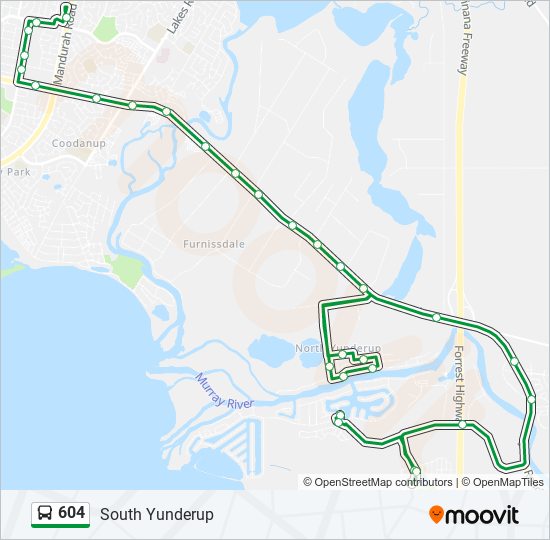 Mapa de 604 de autobús