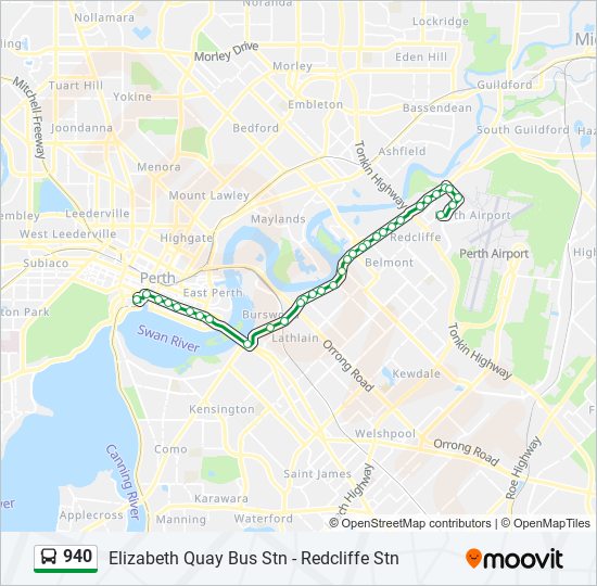 940 Route Schedules, Stops & Maps Elizabeth Quay Bus Stn (Updated)