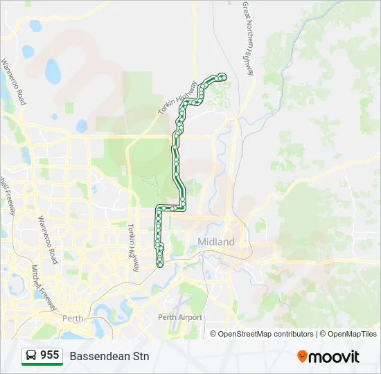 955 Bus Line Map
