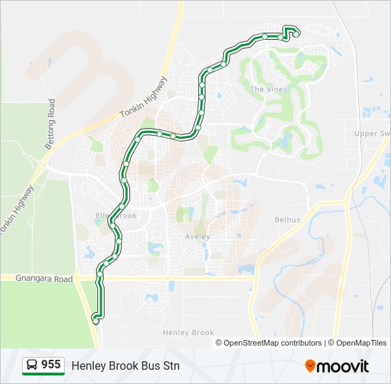 955 bus Line Map