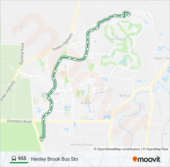 955 Bus Line Map