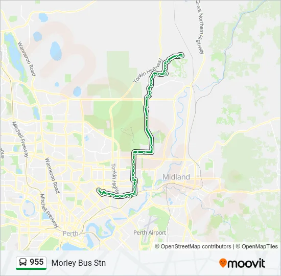 955 Bus Line Map