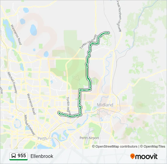 955 Bus Line Map