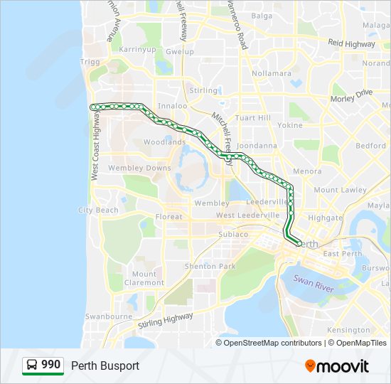 990 Route: Schedules, Stops & Maps - Perth Busport (Updated)