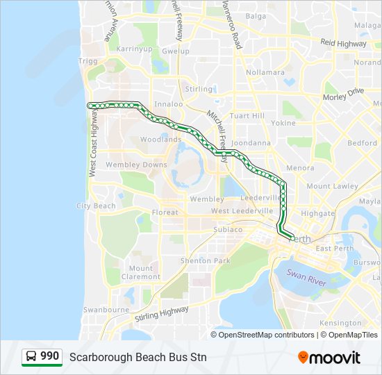 990 Route Schedules, Stops & Maps Scarborough Beach Bus Stn (Updated) 990 Route Schedules, Stops & Maps Scarborough Beach Bus Stn (Updated)