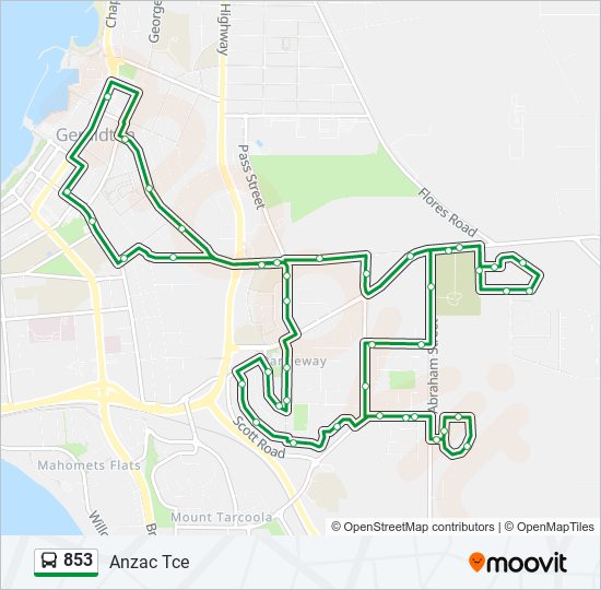 853 Route: Schedules, Stops & Maps - Anzac Tce (Updated)