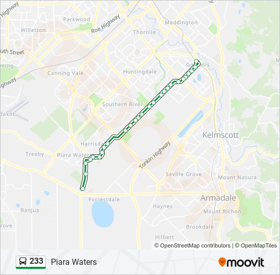 233 Route: Schedules, Stops & Maps - Piara Waters (Updated)