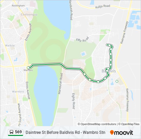 569 Route: Schedules, Stops & Maps - Warnbro Stn (Updated)