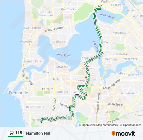 115 bus Line Map