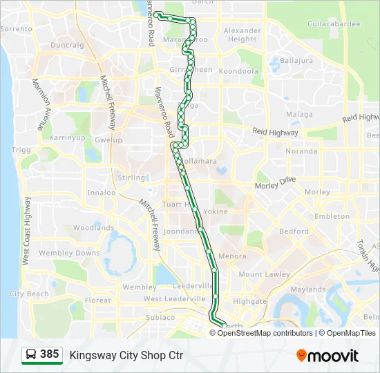 385 Bus Line Map