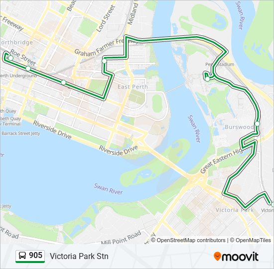 905 bus Line Map