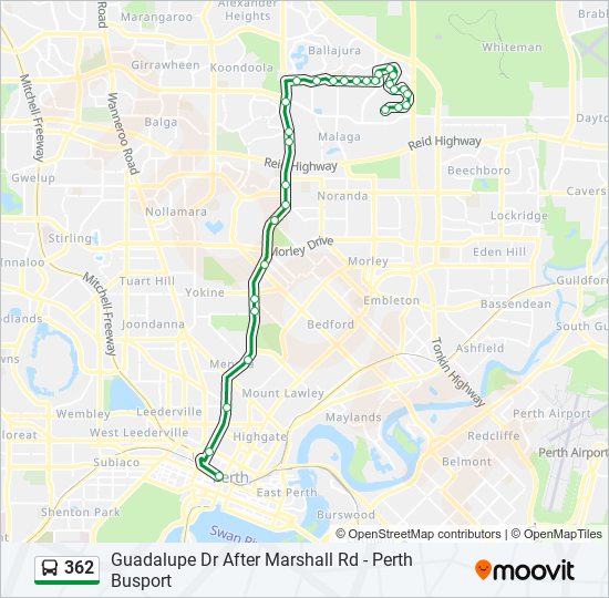 362 Route: Schedules, Stops & Maps - Perth Busport (Updated)