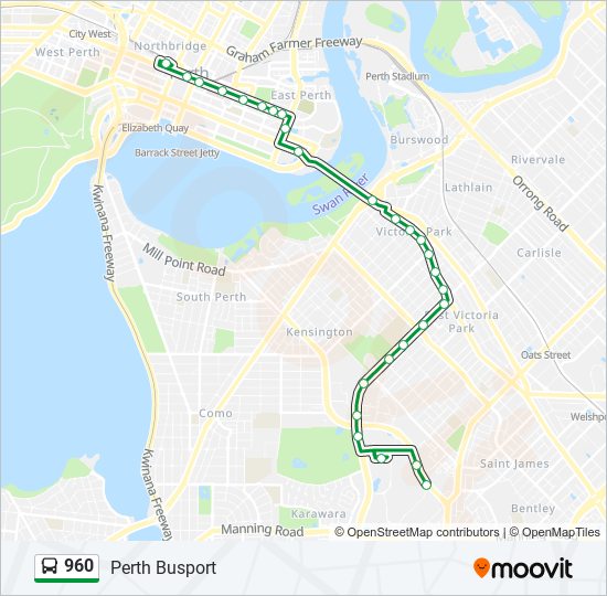 Mapa de 960 de autobús