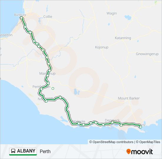 Mapa de ALBANY de autobús