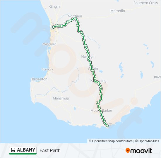 Mapa de ALBANY de autobús