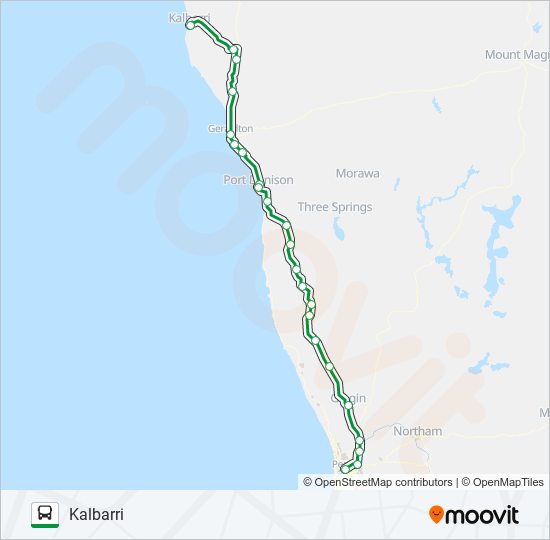 KALBARRI bus Line Map