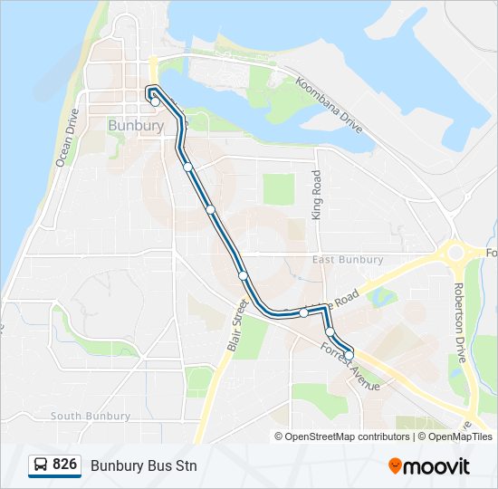 826 Route Schedules, Stops & Maps Bunbury Bus Stn (Updated) 826 Route Schedules, Stops & Maps Bunbury Bus Stn (Updated)