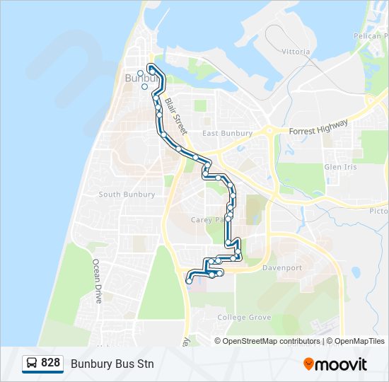 828 bus Line Map