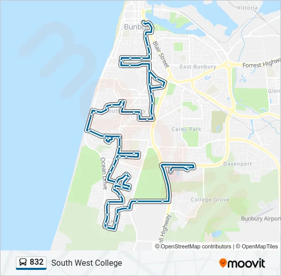 832 Bus Line Map