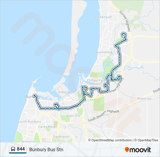 844 bus Line Map