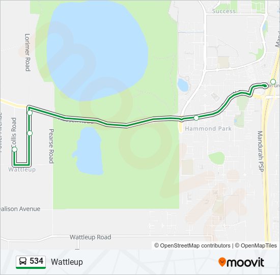 Mapa de 534 de autobús