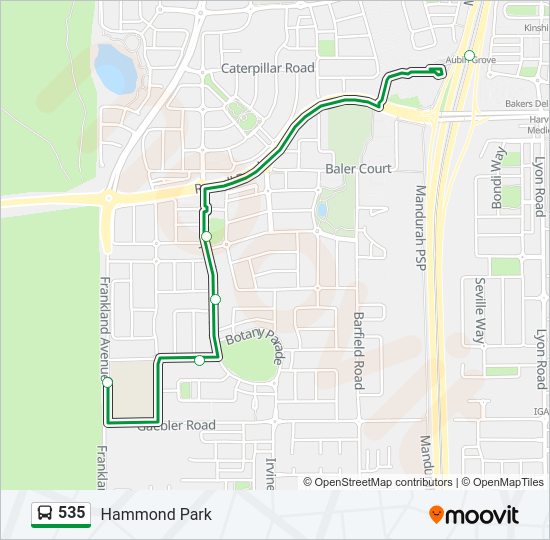 535 bus Line Map