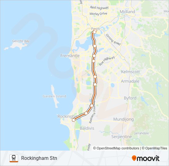 Mapa de MANDURAH LINE de tren