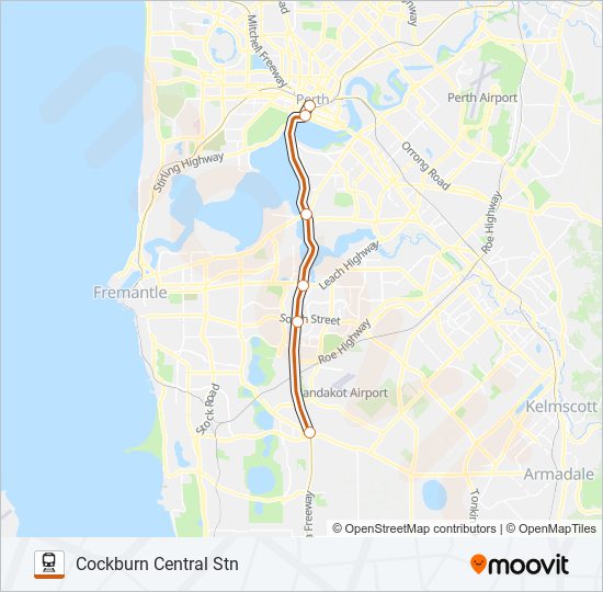 MANDURAH LINE train Line Map