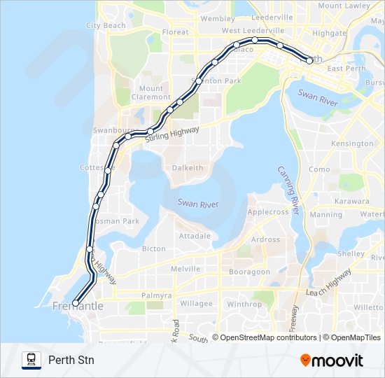 fremantle line Route: Schedules, Stops & Maps - Perth Stn (Updated)