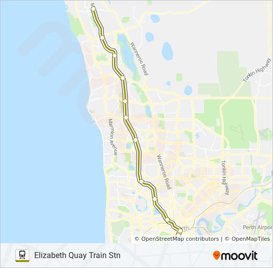 joondalup line Route: Schedules, Stops & Maps - Elizabeth Quay Train ...