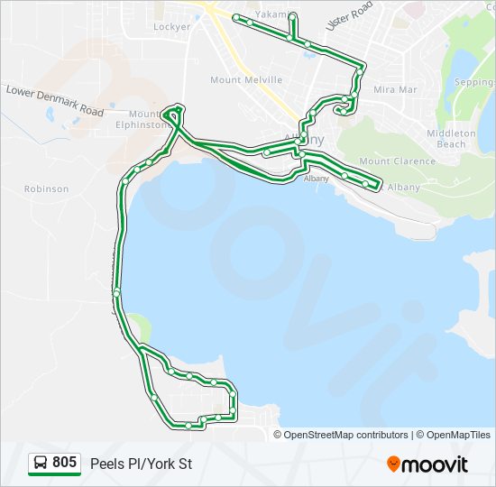 Bus 805 Route Map 805 Route: Schedules, Stops & Maps - Peels Pl/York St (Updated)