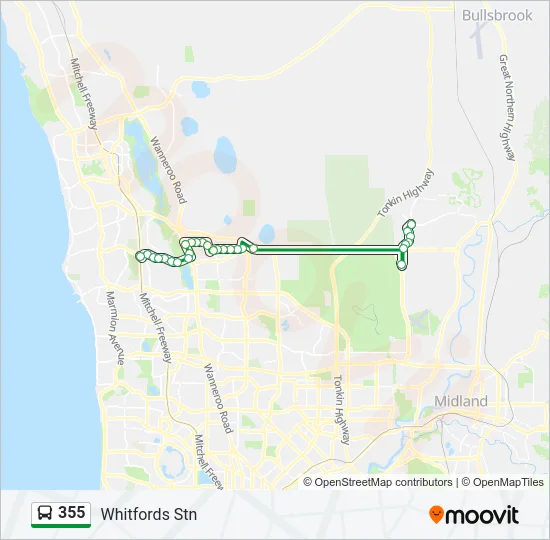355 Bus Line Map