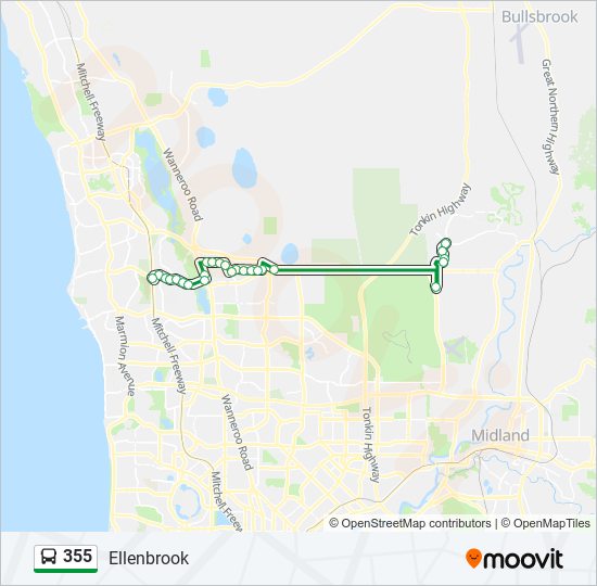 355 bus Line Map