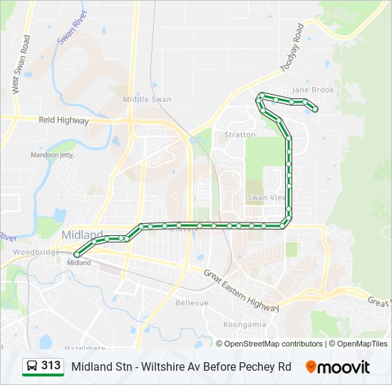 313 Route Schedules, Stops & Maps Jane Brook (Updated)