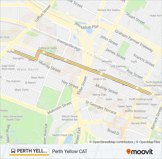 perth yellow cat Route Schedules, Stops & Maps Perth (Updated)