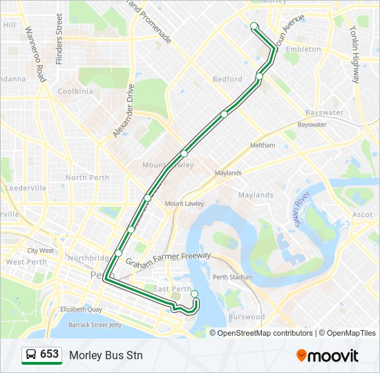 653 Route: Schedules, Stops & Maps - Morley Bus Stn (Updated)