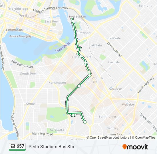 657 bus Line Map