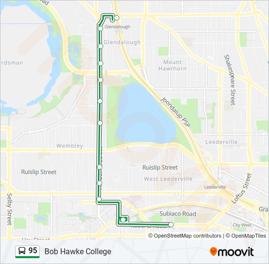 95 bus Line Map