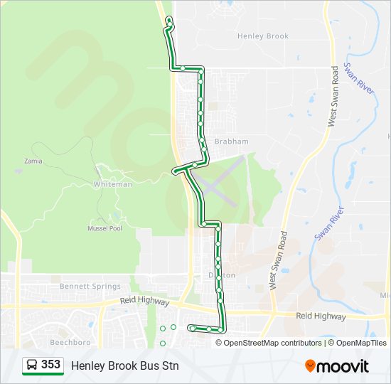 Mapa de 353 de autobús