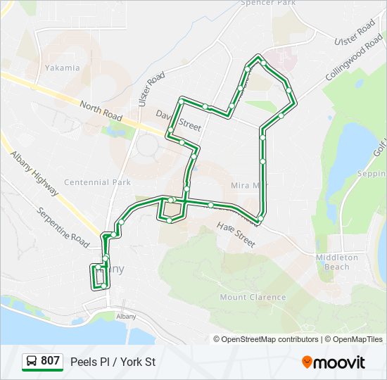 Bus 807 Route Map 807 Route: Schedules, Stops & Maps - Peels Pl / York St (Updated)