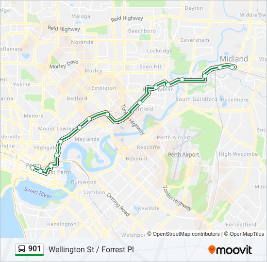 901 bus Line Map