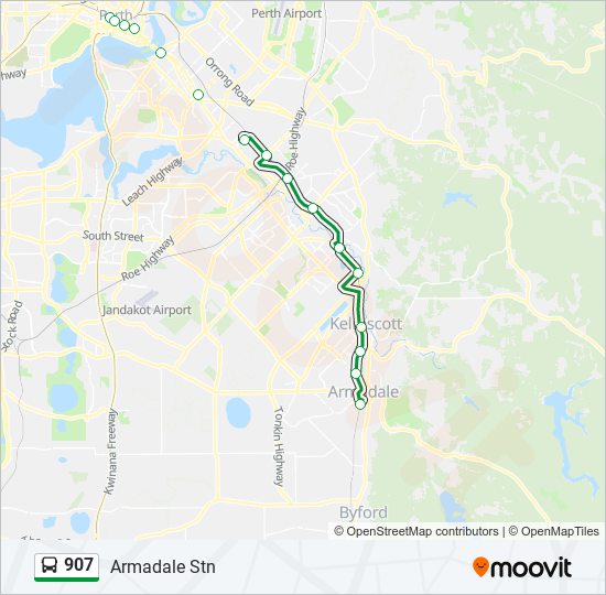 907 bus Line Map