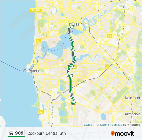 909 bus Line Map