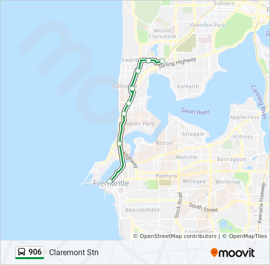 906 Route: Schedules, Stops & Maps - Claremont Stn (Updated)