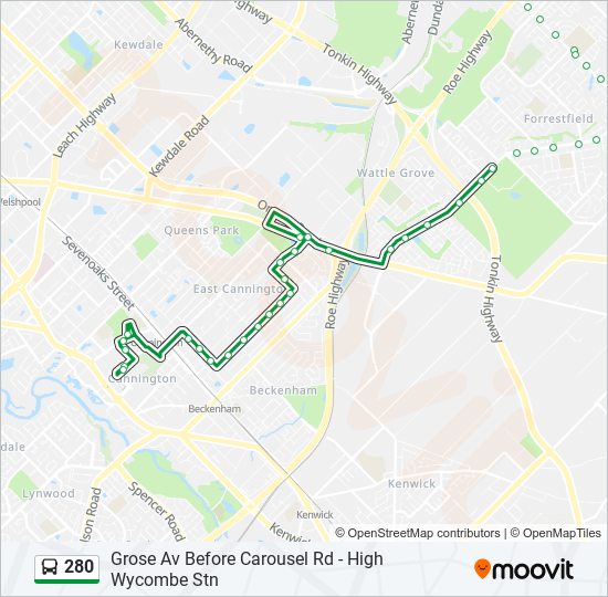 280 Route Schedules, Stops & Maps Carousel Shop Ctr / Grose Av (Updated)