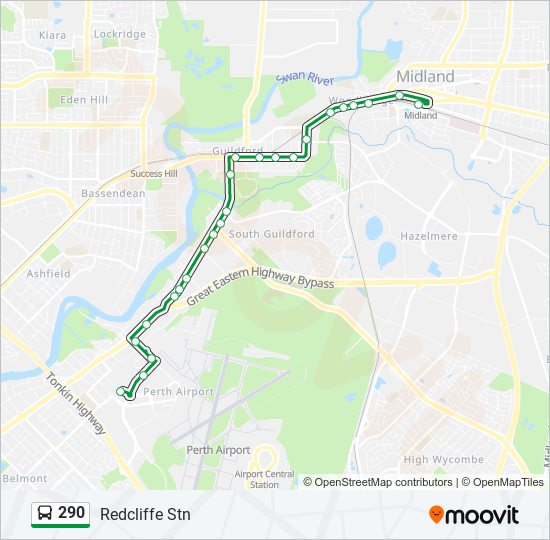 Mapa de 290 de autobús