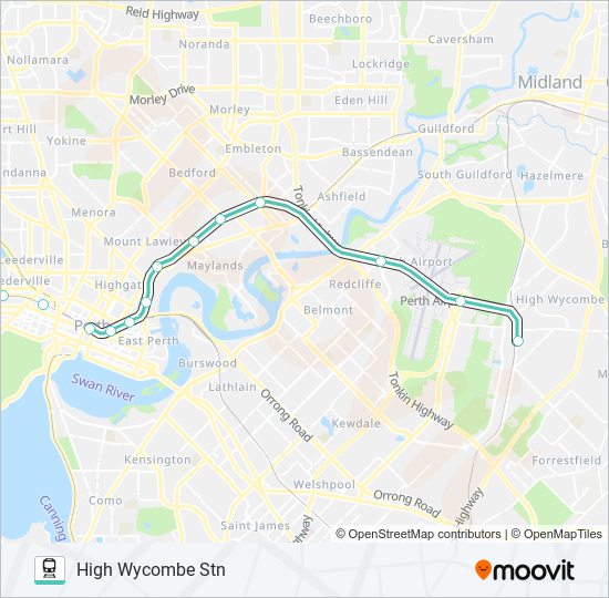 AIRPORT LINE train Line Map