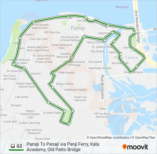 G2 Bus Line Map