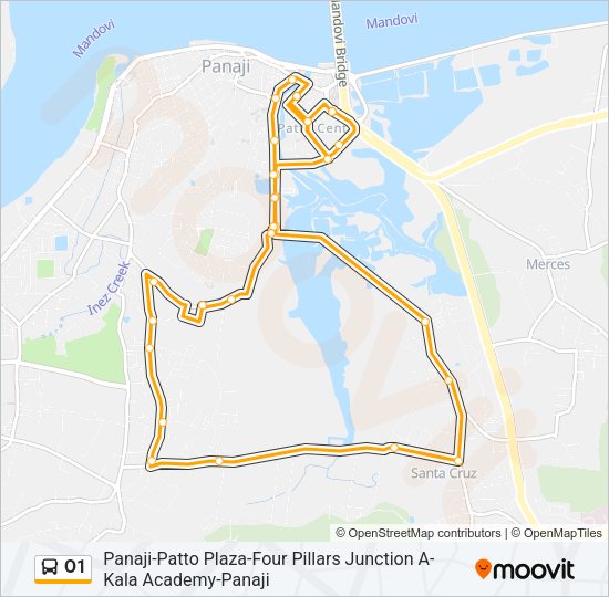 O1 Bus Line Map